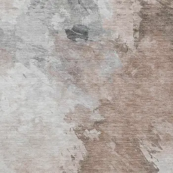 9' X 12' Brown Ivory And Gray Abstract Washable Indoor Outdoor Area Rug