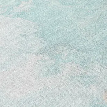 8' Pale Aqua Beige And Ivory Round Abstract Washable Indoor Outdoor Area Rug
