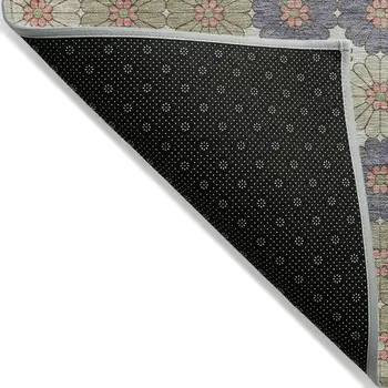 10' X 14' Artichoke Green Purple And Ivory Floral Washable Indoor Outdoor Area Rug