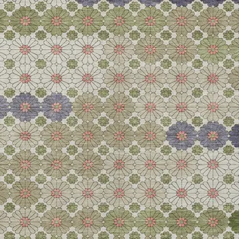 10' X 14' Artichoke Green Purple And Ivory Floral Washable Indoor Outdoor Area Rug
