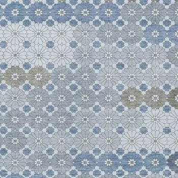 5' X 8' Denim Blue Gray And Ivory Floral Washable Indoor Outdoor Area Rug