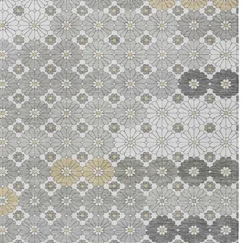 5' X 8' Gray Beige And Ivory Floral Washable Indoor Outdoor Area Rug