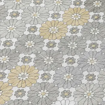 8' Gray Beige And Ivory Round Floral Washable Indoor Outdoor Area Rug