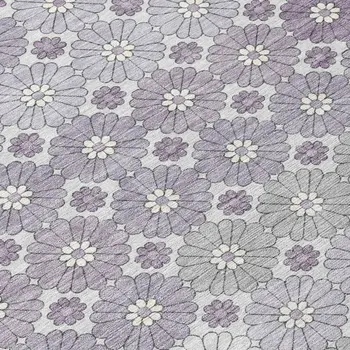 8' Lavender Gray And Ivory Round Floral Washable Indoor Outdoor Area Rug