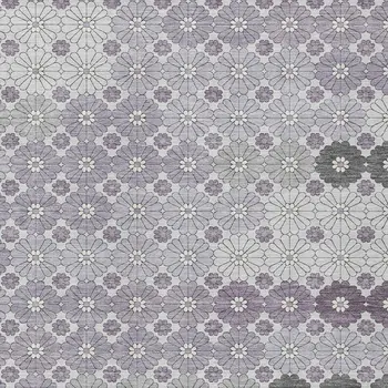 10' X 14' Lavender Gray And Ivory Floral Washable Indoor Outdoor Area Rug