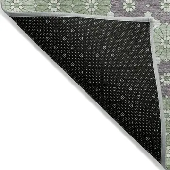 10' X 14' Sage Purple And Ivory Floral Washable Indoor Outdoor Area Rug