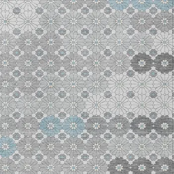 8' X 10' Silver Blue And Ivory Floral Washable Indoor Outdoor Area Rug