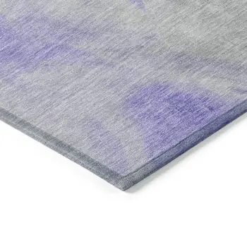 8' X 10' Lavender Gray And Green Abstract Washable Indoor Outdoor Area Rug