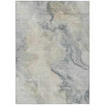 10' X 14' Beige Khaki And Gray Abstract Washable Indoor Outdoor Area Rug
