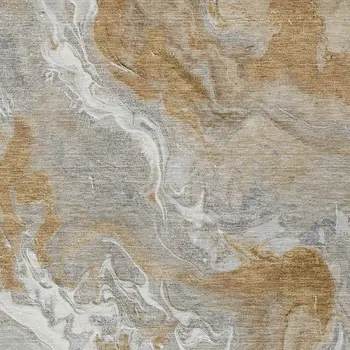 3' X 5' Graphite And Ivory Abstract Washable Indoor Outdoor Area Rug