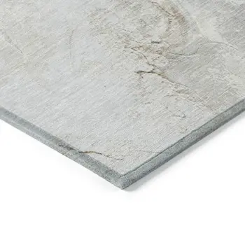 9' X 12' Ivory And Beige Abstract Washable Indoor Outdoor Area Rug
