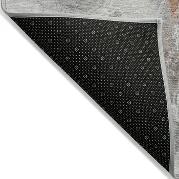8' X 10' Salmon And Gray Abstract Washable Indoor Outdoor Area Rug
