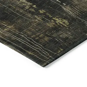 3' X 5' Beige And Taupe Abstract Washable Indoor Outdoor Area Rug