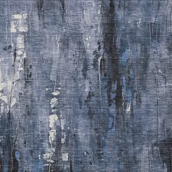 9' X 12' Blue And Ivory Abstract Washable Indoor Outdoor Area Rug