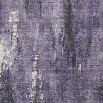 10' X 14' Purple And Ivory Abstract Washable Indoor Outdoor Area Rug