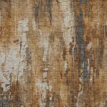5' X 8' Rust Gray And Ivory Abstract Washable Indoor Outdoor Area Rug