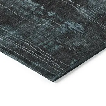10' X 14' Teal Blue Gray And Ivory Abstract Washable Indoor Outdoor Area Rug