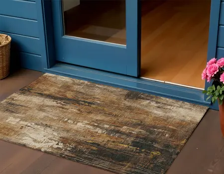 3' X 5' Taupe Gray And Ivory Abstract Washable Indoor Outdoor Area Rug