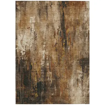 3' X 5' Taupe Gray And Ivory Abstract Washable Indoor Outdoor Area Rug