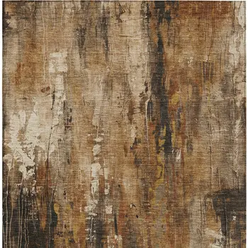 9' X 12' Taupe Gray And Ivory Abstract Washable Indoor Outdoor Area Rug