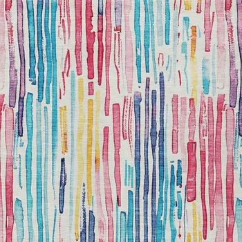 9' X 12' White Pink Teal Blue And Yellow Striped Washable Indoor Outdoor Area Rug