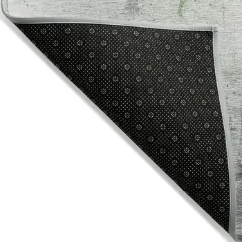 10' X 14' Artichoke Green And Gray Abstract Washable Indoor Outdoor Area Rug