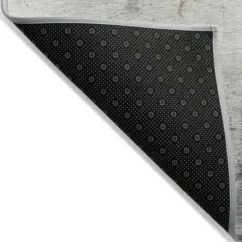 5' X 8' Ivory And Gray Abstract Washable Indoor Outdoor Area Rug