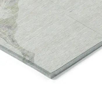 3' X 5' Artichoke Green Lavender And Ivory Abstract Washable Indoor Outdoor Area Rug
