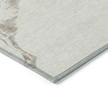 10' X 14' Beige Gray And Copper Abstract Washable Indoor Outdoor Area Rug
