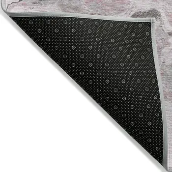 3' X 5' Pink Gray And Silver Abstract Washable Indoor Outdoor Area Rug