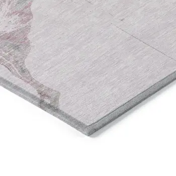 3' X 5' Pink Gray And Silver Abstract Washable Indoor Outdoor Area Rug