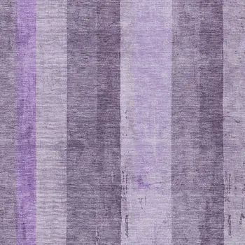 8' X 10' Purple And Lilac Striped Washable Indoor Outdoor Area Rug
