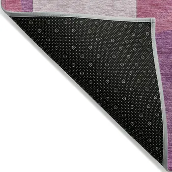 5' X 8' Blush And Mauve Geometric Washable Indoor Outdoor Area Rug