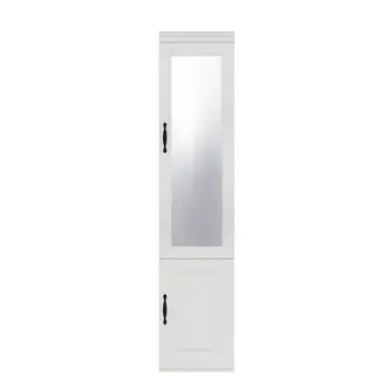 71" White Wood Mirrored Two Door Combo Dresser