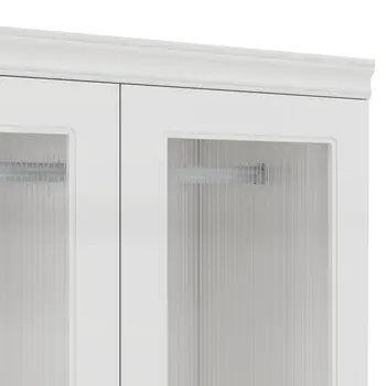 71" White Wood Two Door Two Drawer Combo Dresser