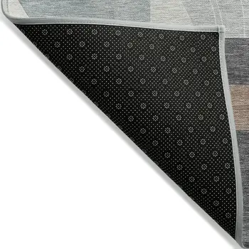 3' X 5' Rust Gray And Ivory Geometric Washable Indoor Outdoor Area Rug