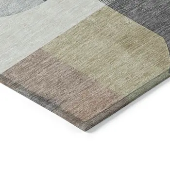 9' X 12' Rust Gray And Ivory Geometric Washable Indoor Outdoor Area Rug