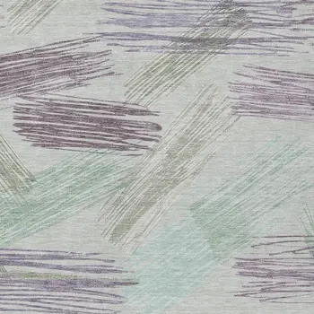10' X 14' Sage Lavender And Mint Green Striped Washable Indoor Outdoor Area Rug