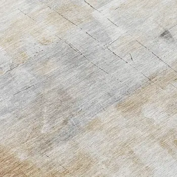 8' Beige Gray And Khaki Round Abstract Washable Indoor Outdoor Area Rug
