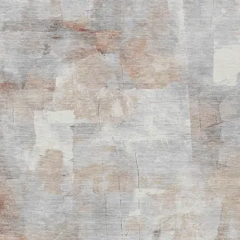 5' X 8' Rust Gray And Silver Abstract Washable Indoor Outdoor Area Rug