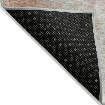 10' X 14' Rust Gray And Silver Abstract Washable Indoor Outdoor Area Rug