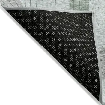9' X 12' Mint Green And Gray Geometric Washable Indoor Outdoor Area Rug