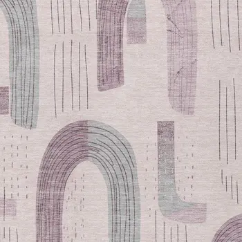 3' X 5' Pink And Gray Geometric Washable Indoor Outdoor Area Rug