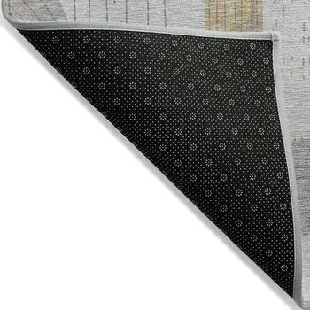 8' X 10' Silver And Gold Geometric Washable Indoor Outdoor Area Rug