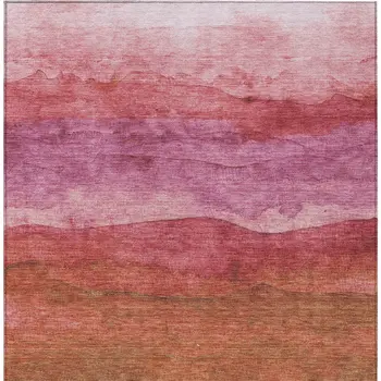5' X 8' Blush Mauve And Rust Abstract Washable Indoor Outdoor Area Rug