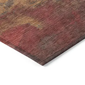 5' X 8' Blush Mauve And Rust Abstract Washable Indoor Outdoor Area Rug