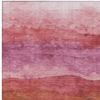 8' X 10' Blush Mauve And Rust Abstract Washable Indoor Outdoor Area Rug