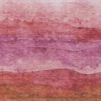 9' X 12' Blush Mauve And Rust Abstract Washable Indoor Outdoor Area Rug