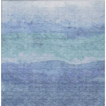 5' X 8' Blue Teal Blue And Sky Blue Abstract Washable Indoor Outdoor Area Rug