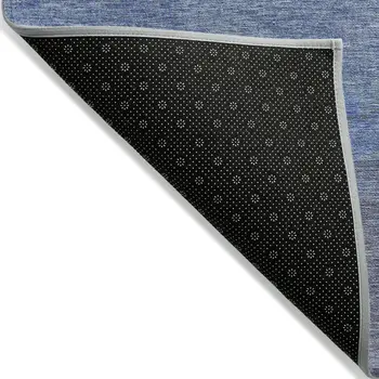 9' X 12' Blue Teal Blue And Sky Blue Abstract Washable Indoor Outdoor Area Rug